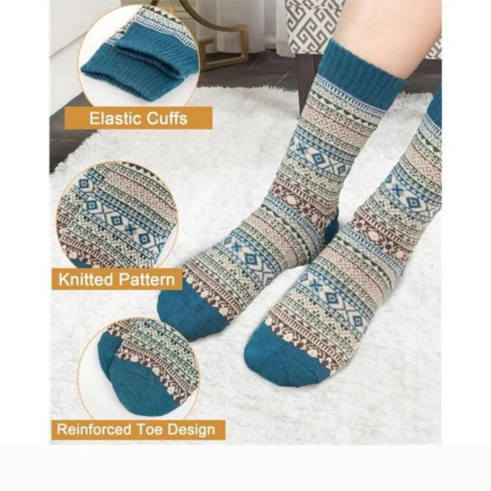 5 Pack Womens Socks Cozy Crew Size OS